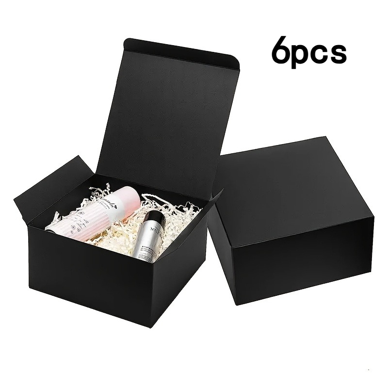 TEMU Gift For Her/him 6pcs Minimalist Gift Packaging Boxes Available In White, , And Black Colors; Versatile Empty Boxes For Storage And Elegant Gift