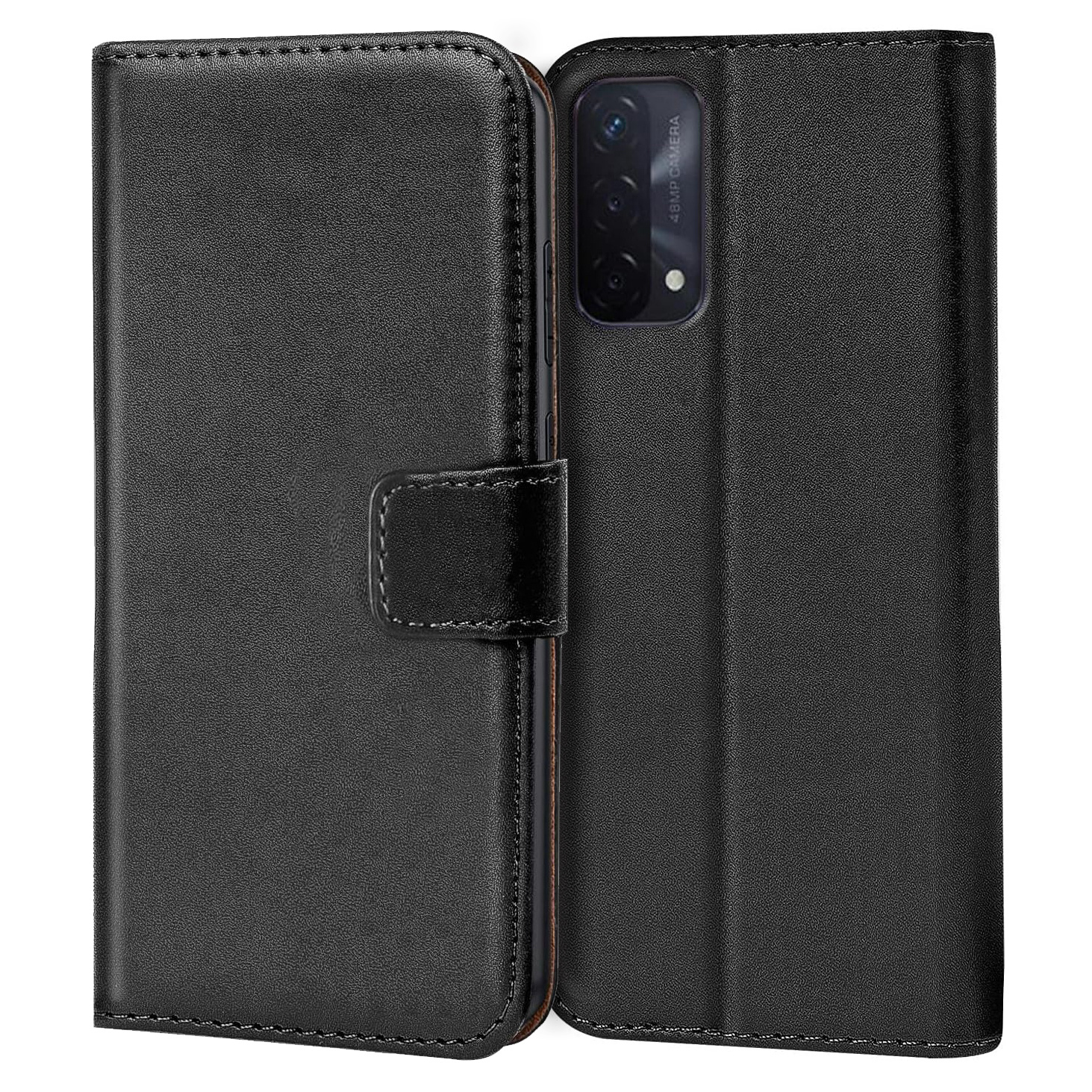 TEMU Étui Téléphone : Coque pour OPPO A54 5G, OPPO A74 5G, Étui Portefeuille, Coque , Cuir Synthétique, Fentes pour Cartes, Fonction Support, Noir