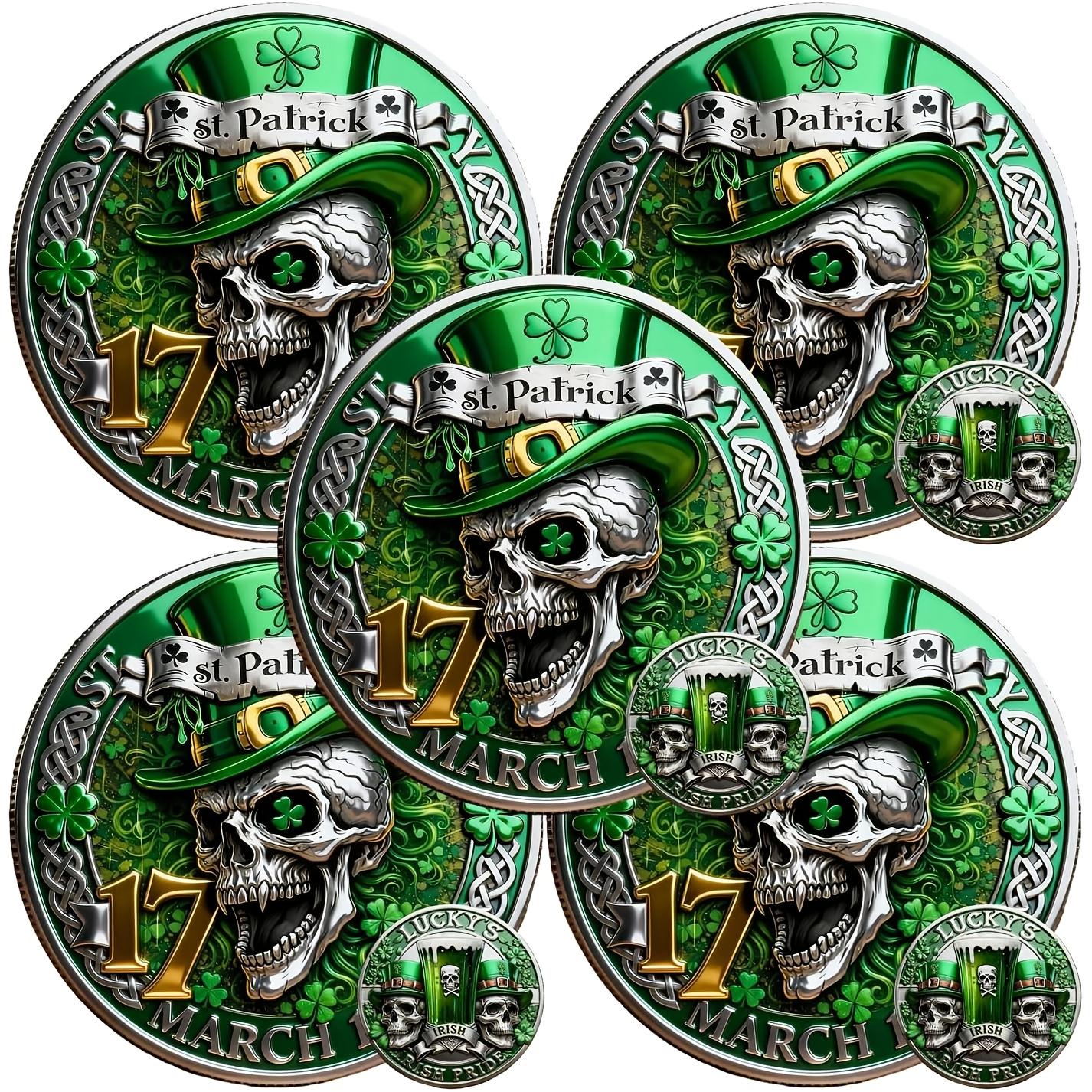 Image of 's Day Commemorative Challenge Coin - Green Irish-themed & Leprechaun Hat Suitable For Collectors, Gift For , Irish For , Themed Parties, Coin Collectors