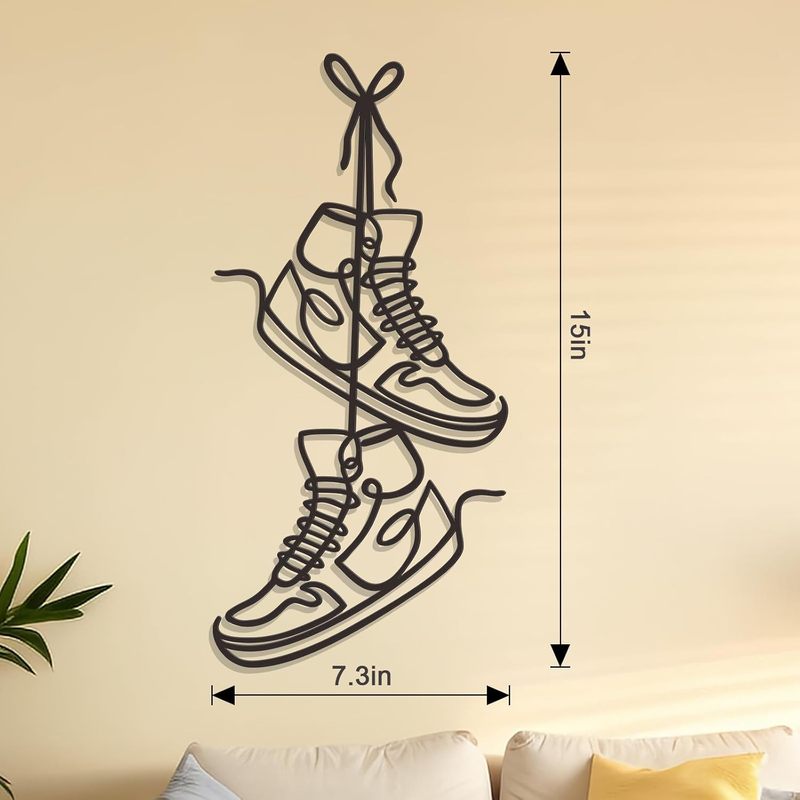 TEMU 1pc Of Teen Sneaker Metal Wall Art - Contemporary Room Decoration For Boys And Girls, Imaginative Bedroom Decor, An Ideal Graduation Present For