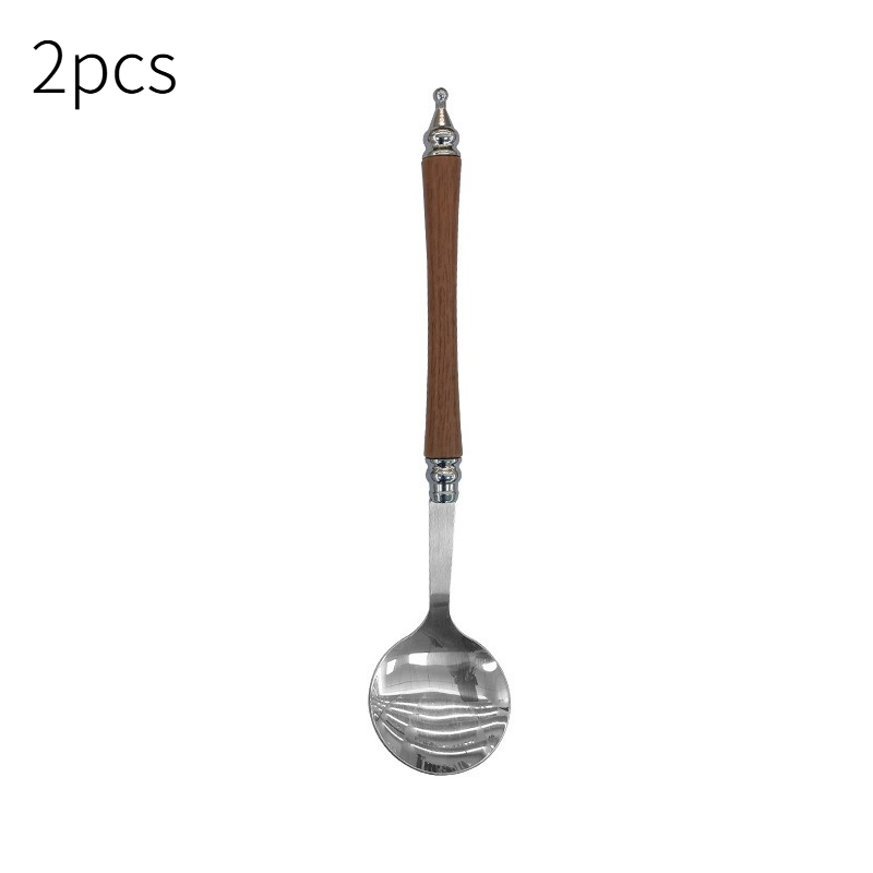 TEMU 2pcs/10pcs Stainless Steel Spoon Internet Celebrity Luxury Retro Soup Western Spoon Dry Rice Spoon Pasta Spoon Dessert