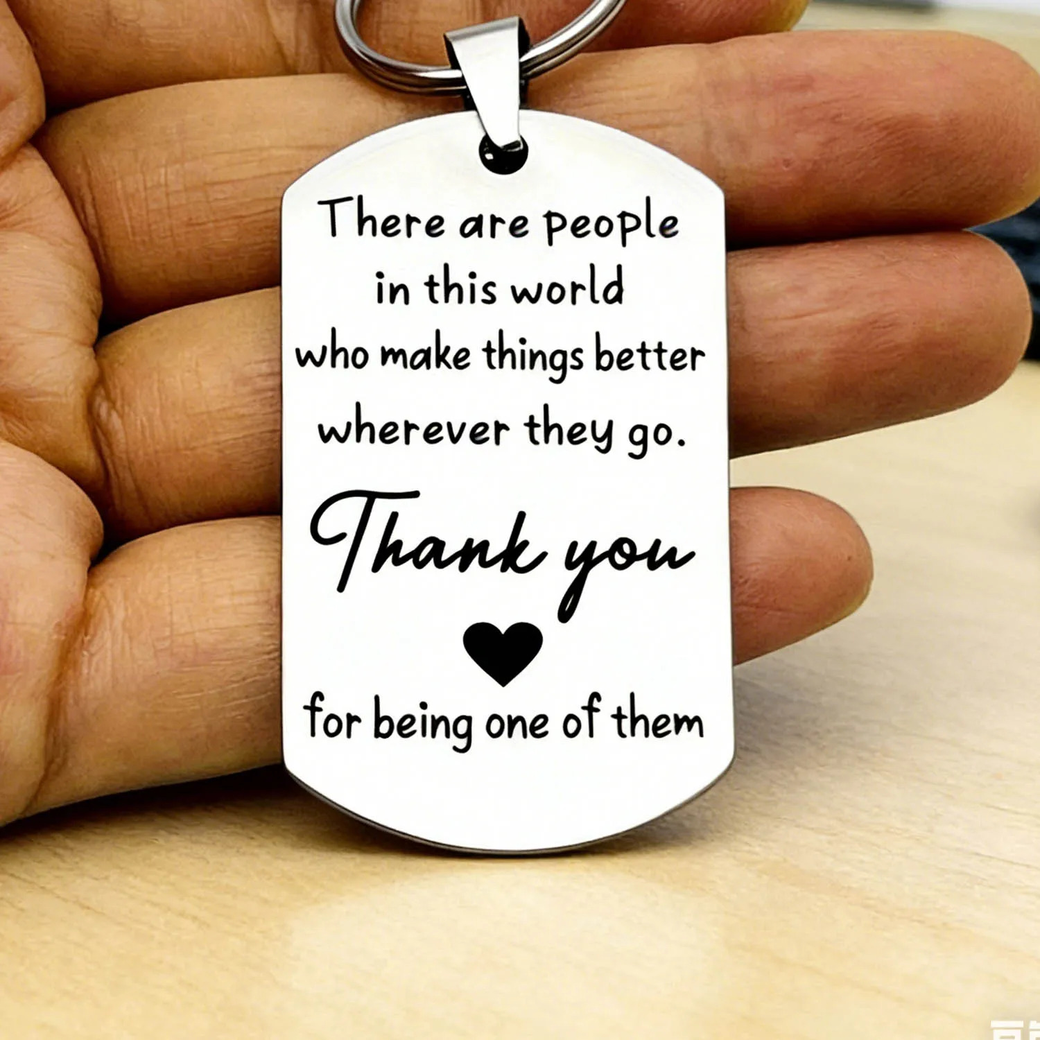 TEMU 1pc Stainless Steel Keychain " Are People Who Better Go. Thank You For Being Them" Engraved Thank You Quote Durable Metal Key Ring For Men Women