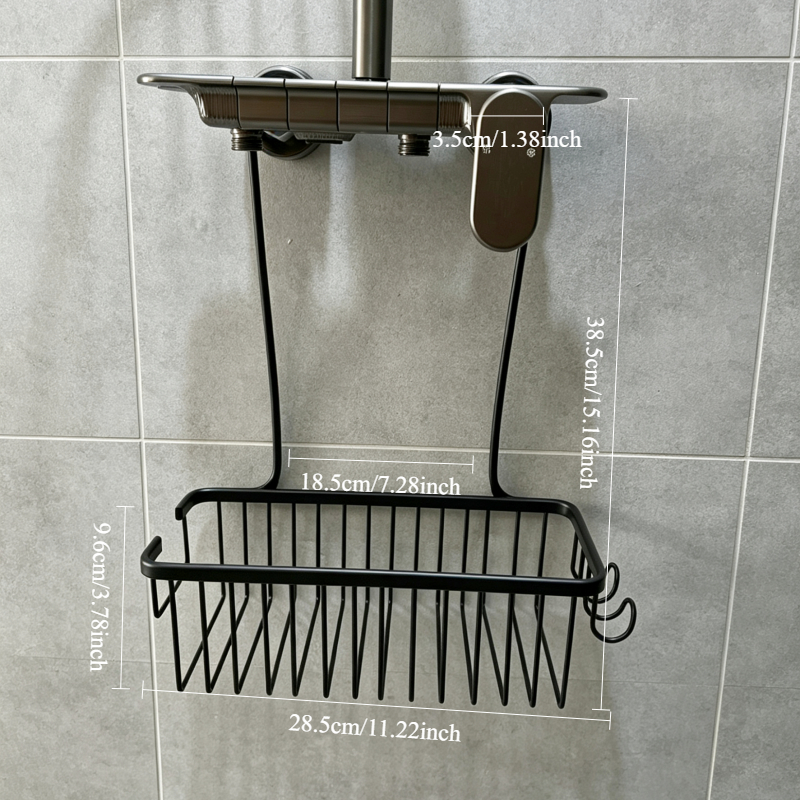 TEMU Estante de almacenamiento para baño | De aluminio espacial en la pared | Organizador de baño | Estante de ducha multifuncional para artículos de