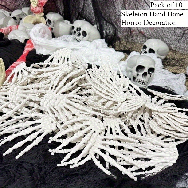 Image of 10pcs Set Of Hands Halloween Decorations: Hands Bones, Left Or Right Hands, Suitable For Halloween, Christmas Events And Party Supplies, Halloween Costume Women