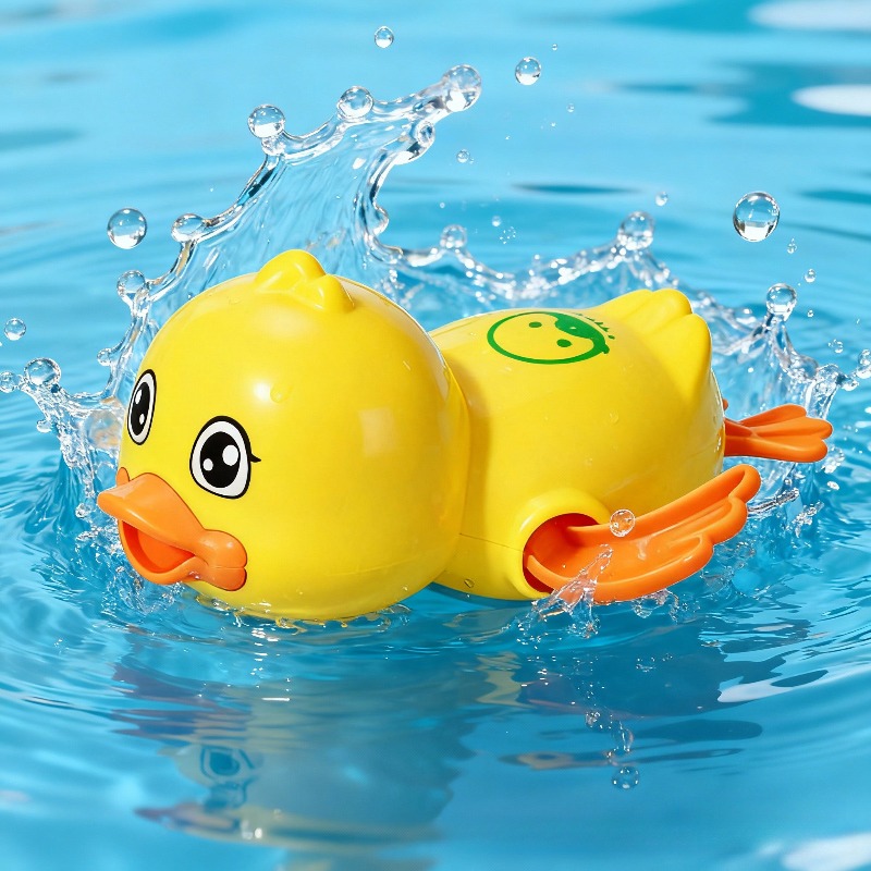 1pc wind up duck water toy for toddlers flapping swimming floating bath   cute bathtub pool splashing   for kids