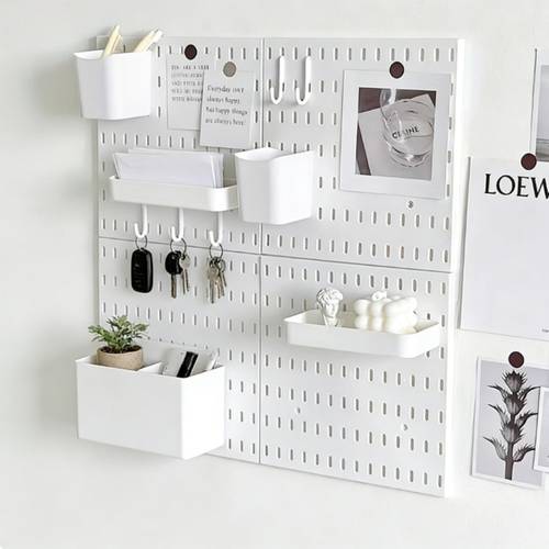 8pcs wall mounted drawer insert organizer set with hooks shelves and storage boxes heavy duty plastic multi purpose rack without metal parts self suitable for room bathroom office utility racks