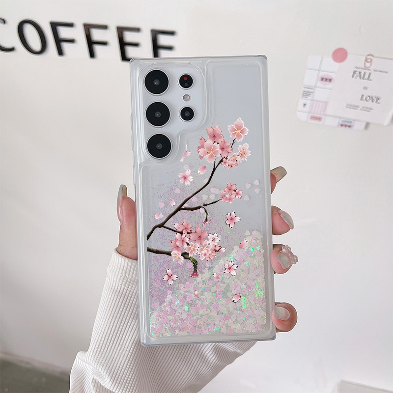 TEMU Phone Case - Cherry Branch F Popular -garde Sky Blue Suitable For Sumsang Galaxy A14/a15/a24/a25 A32 A34 A35 A51 A52 A53 A54 A56 S22/s23/s24 Fe