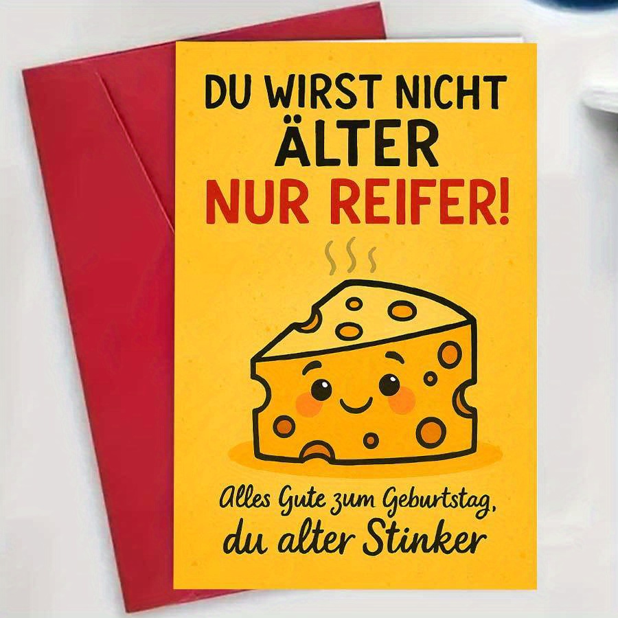 E-shop 1 Stück Lustige Geburtstagskarte mit süßem Käse-Design – für Freunde, Familie oder Kollegen – Feiere das Älterwerden mit Humor sende herzliche