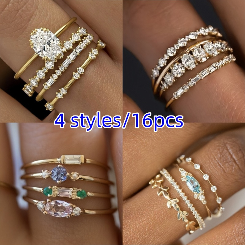 

4 Styles/ Set Of 16pcs / New Women' Set, And Women's Jewelry, New For