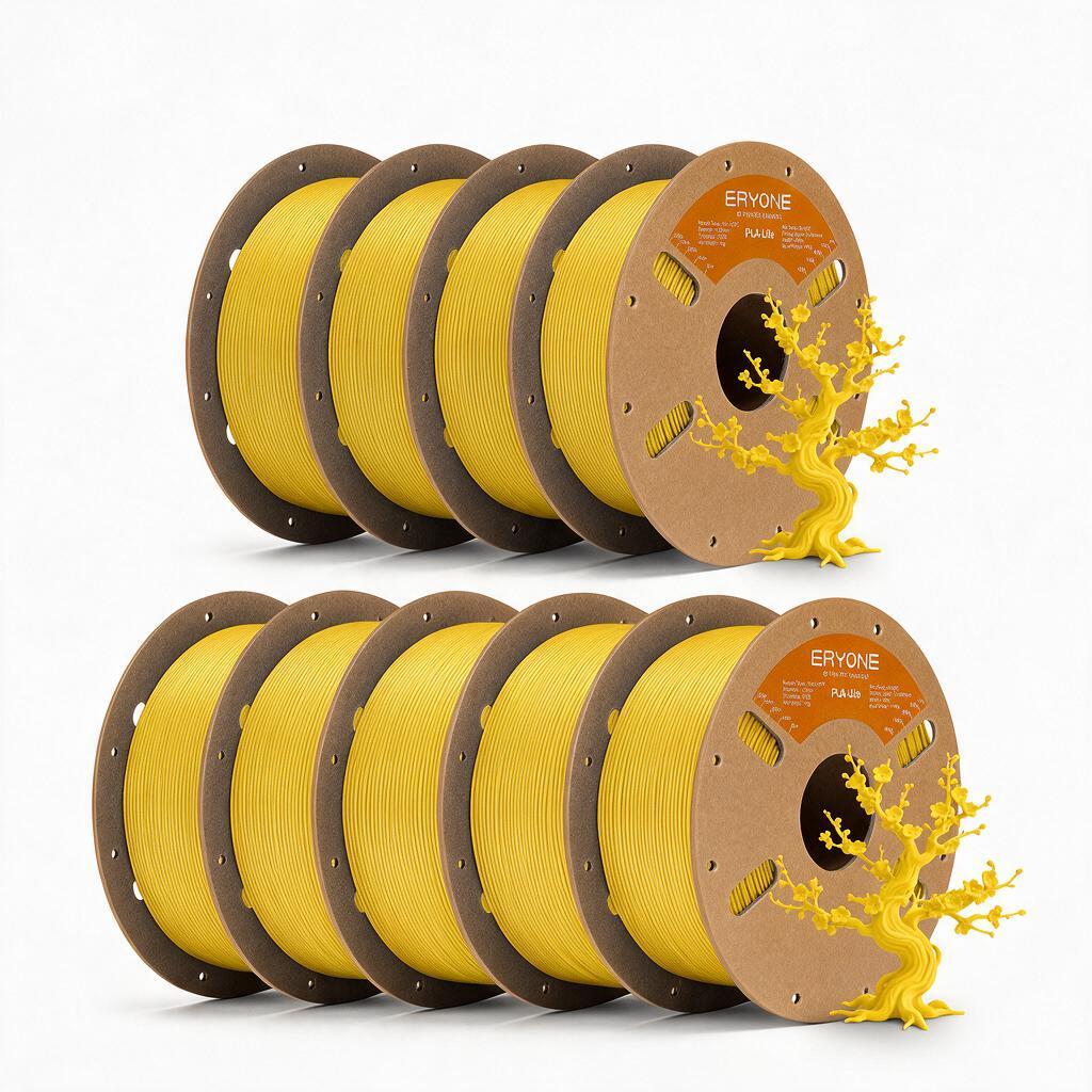 Image of 9 Rolls/9kg Eryone Pla-lite 3d Printer Filament - Compatible For Most 3d Printers, 1.75mm Wide Nozzle Suitable For Hobbyists, Schools, Businesses, Easy & Transition, Pla Material For Fdm Printing
