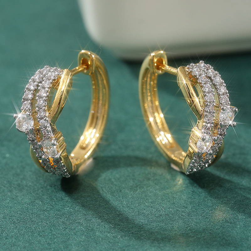Women's Bright Golden Intertwined Hoop Earrings
