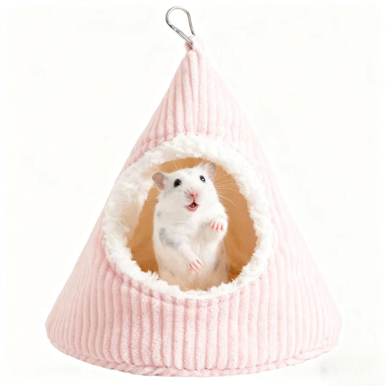 Image of Fleece-lined Thickened Winter Cozy Bed Hammock, Small Pet Hamster Plush Nest Hammock Hanging Cage Suitable For Guinea Pigs, Mice, And /birds Resting And Playing
