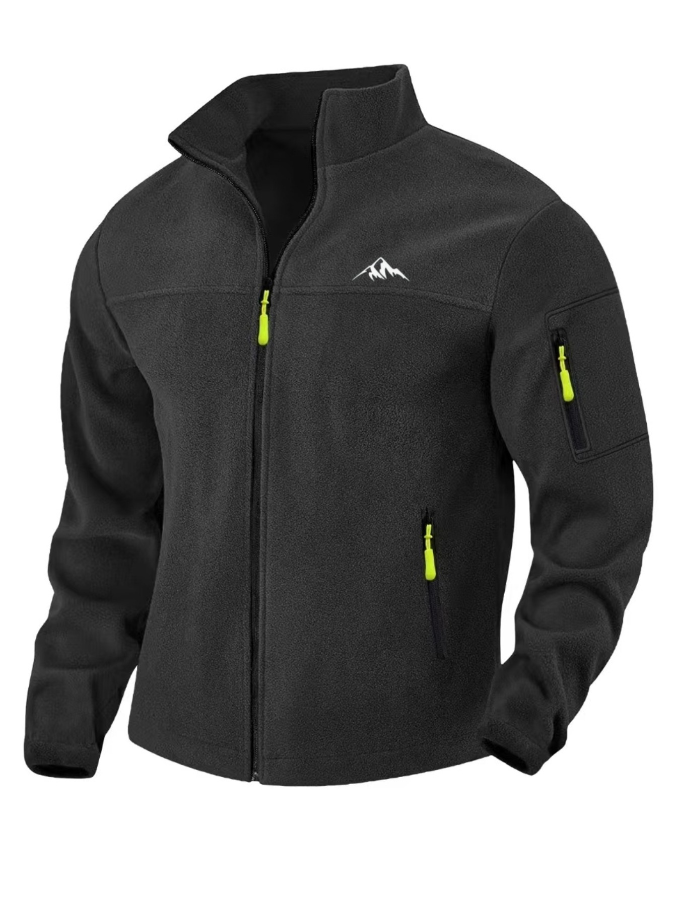 autumn winter suitable for camping hiking daily   dating mens casual athletic stand up collar jacket outdoor     silhouette fleece mens top
