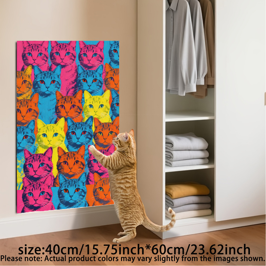TEMU Indoor Cat Scratching Board, A Mat Designed For Claw Sharpening And Play, Featuring A Durable Interactive Climbing Surface That On Walls Or