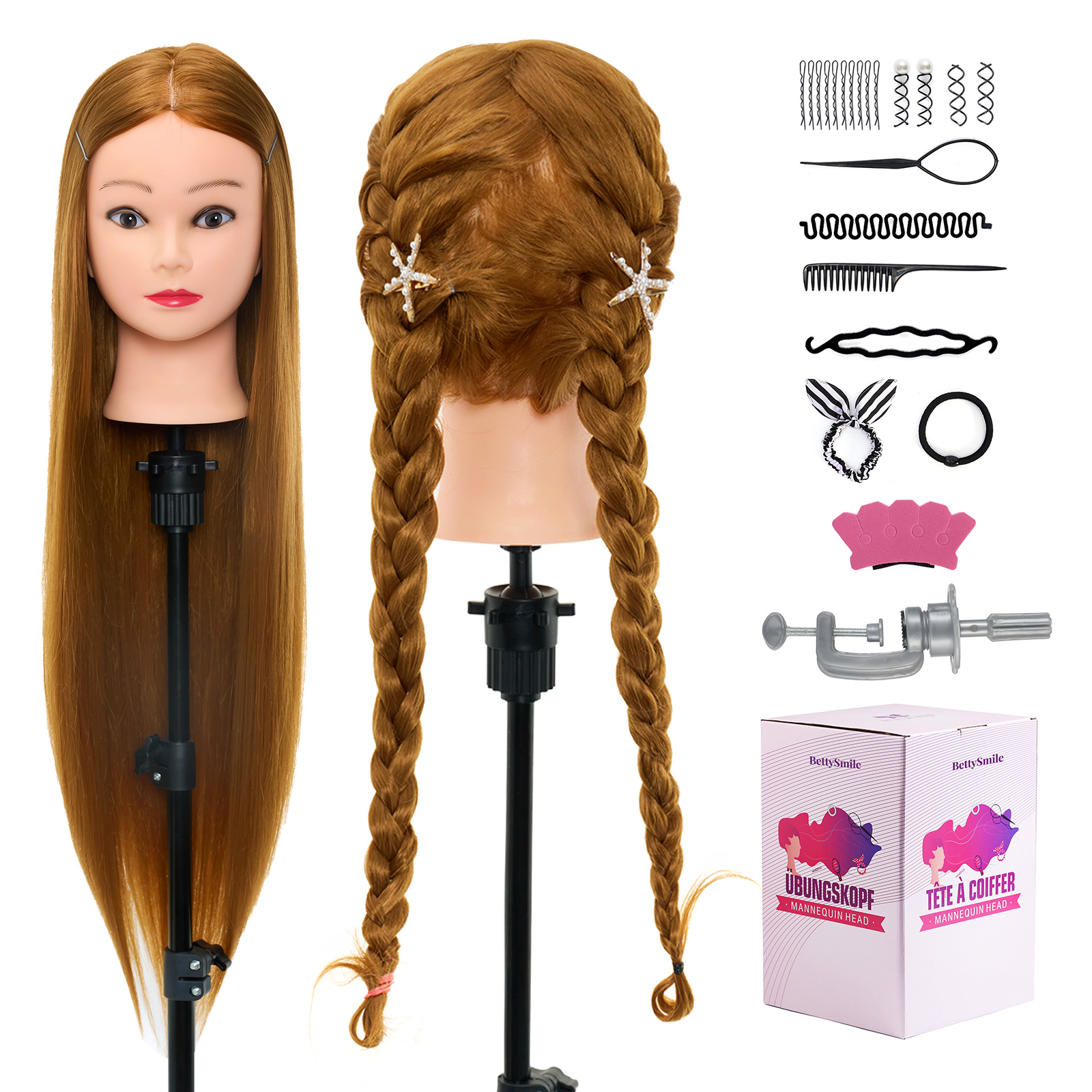 30 Inch Hair Mannequin Head By Neverland, Ideal For Practicing Hairdressing Techniques Such As Cutting And Braiding, And Convenient For Cleaning And Storage