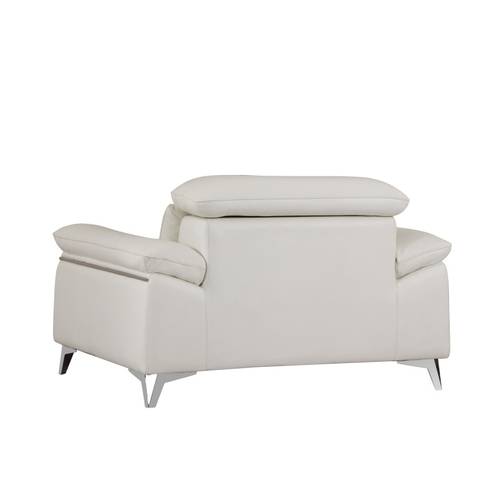 modern ergonomic italian recliner chair with solid frame 3 layer foam cushioning white for living room home office