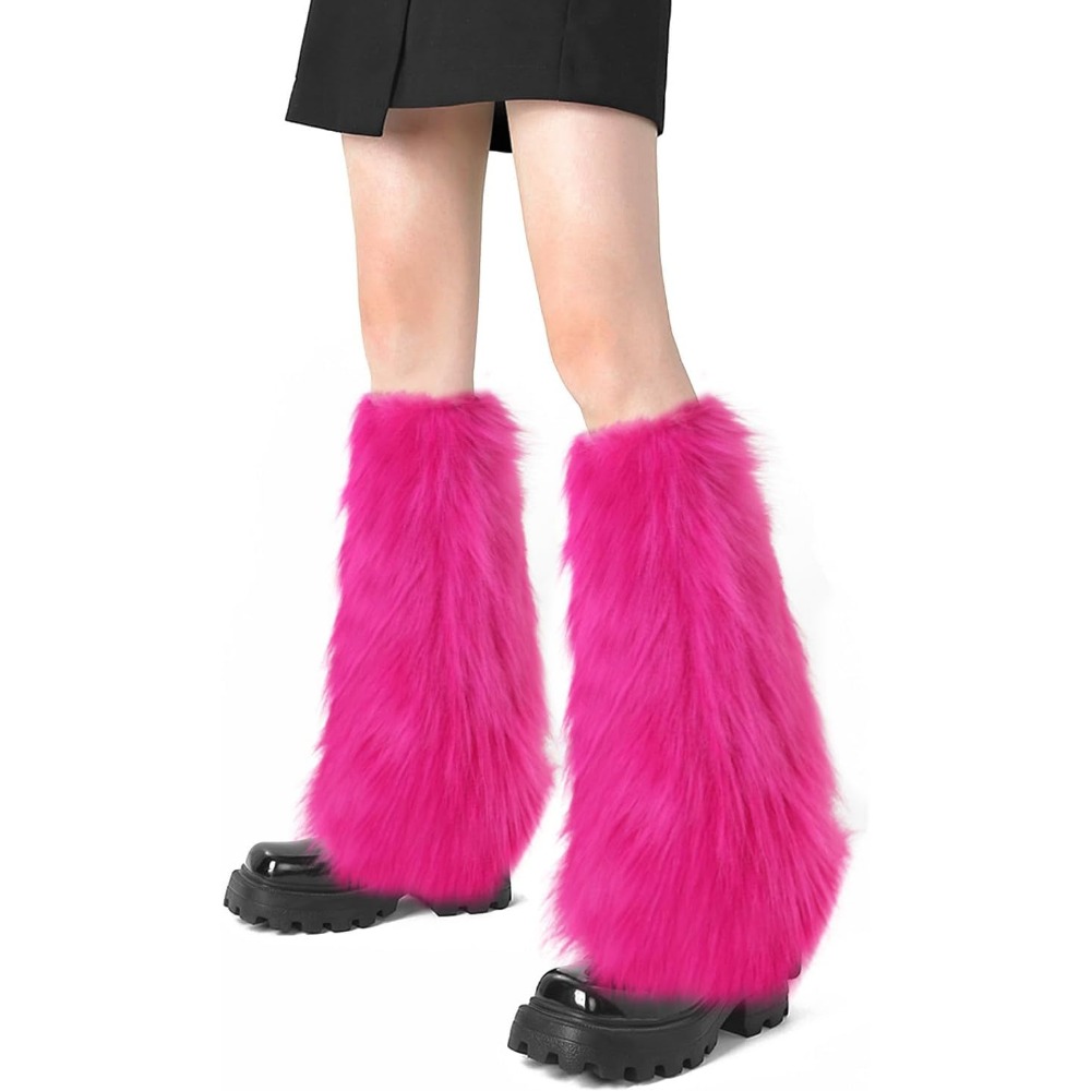E-shop Künstliche Fuzzy-Beinwärmer Pelzstiefelüberzieher für Damen, Warme Fuzzy-Stiefelmanschetten Stiefelärmel Beinwärmer für Partykostüm