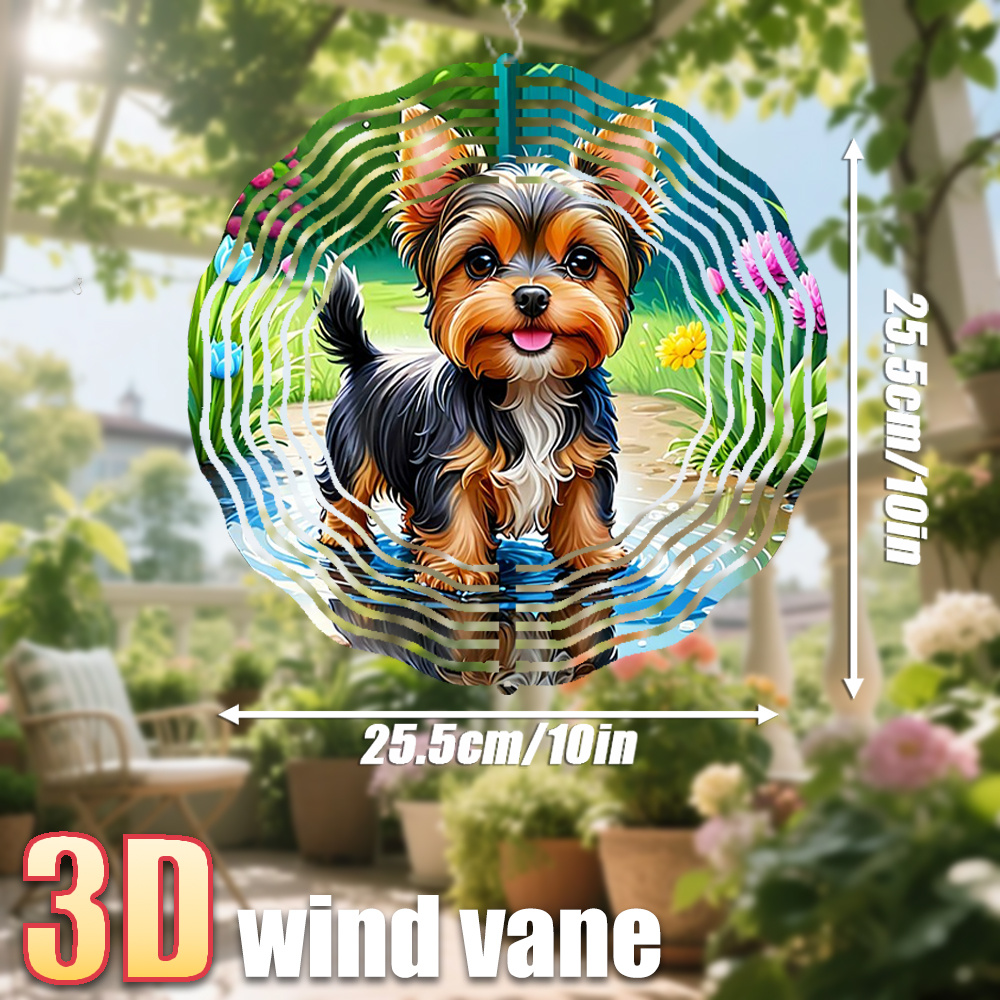 E-shop 3D 1 Stück " spielt in." "25,5 cm/10 Zoll * 25,5 cm/10 Zoll mit Drehhaken, 360° DIY Kreativer Windspinner" Batteriefreie DIY Garten