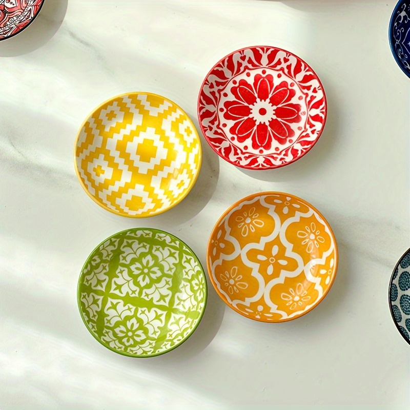 6 10pcs ceramic seasoning plate bohemia plate sauce dish household soy sauce vinegar spices plate for home kitchen restaurant     hot pot picnics camping barbecuw cold dish kitchen tableware dinnerware accessories Product details 6