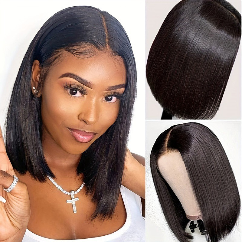 women short straight bob wig glueless heat resistant - Temu display picture 1