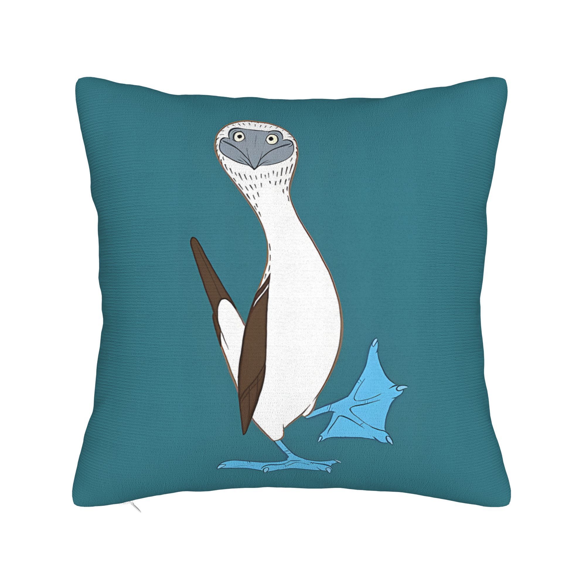 TEMU 1pc Charming Blue-footed Decorative Pillowcase - Durable, Zipper Closure, Machine Washable - Suitable For Various Room Styles, Cute Pillow