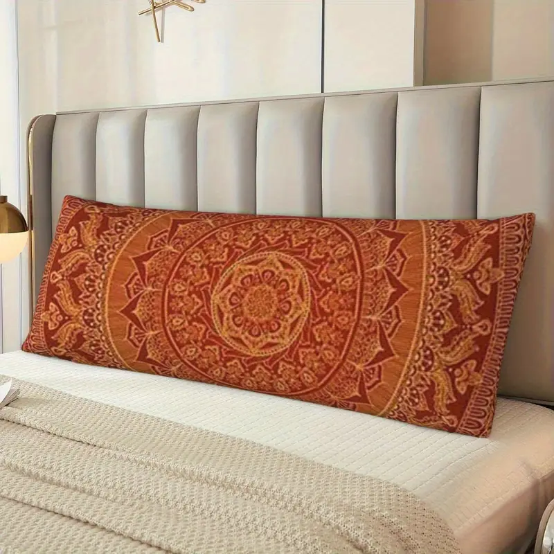 1pc antique mandala spice pillow cover 20x54 inch double sided print soft polyester fabric zipper closure machine washable ideal for sofa living room bedroom decor bedroom decor mandala pattern zippered pillowcase decorative pillows Product details 1