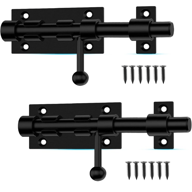TEMU 2-pack Stainless Steel Sliding Door Latch - 4.13-inch , , Heavy-duty Latch, Suitable For Garden, Fence, Door, Garage, Bedroom, Window -