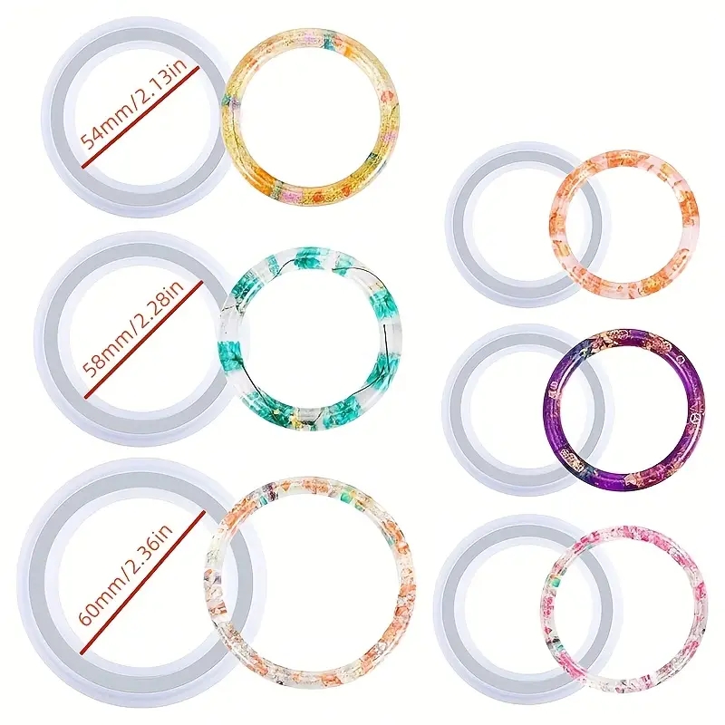E-shop 3er Set Tropfform Gummi Form Armband Form Zylindrisch Handgefertigtes Harz Armband Silikonform