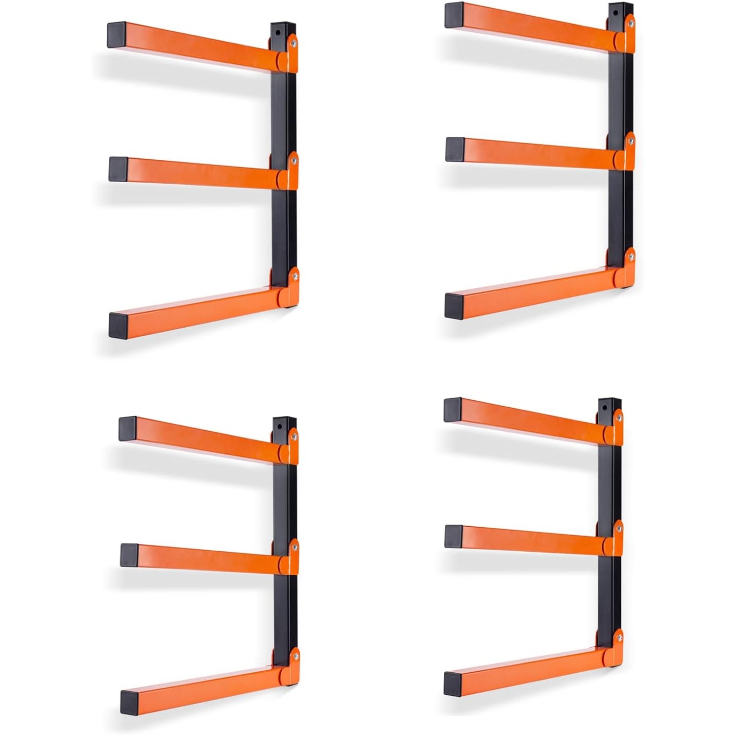 TEMU Étagère de rangement en bois orange 2026, pliable, organisateur mural en bois et étagère de rangement de bois de construction en métal, à trois