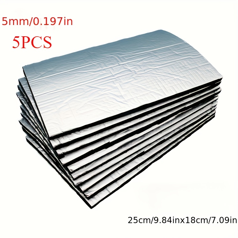 TEMU A Set Of 5pcs Of Car Sound Insulation And Heat Insulation Pads- 5mm Thick Car Sound Insulation Foam, Used For Noise Reduction And Heat