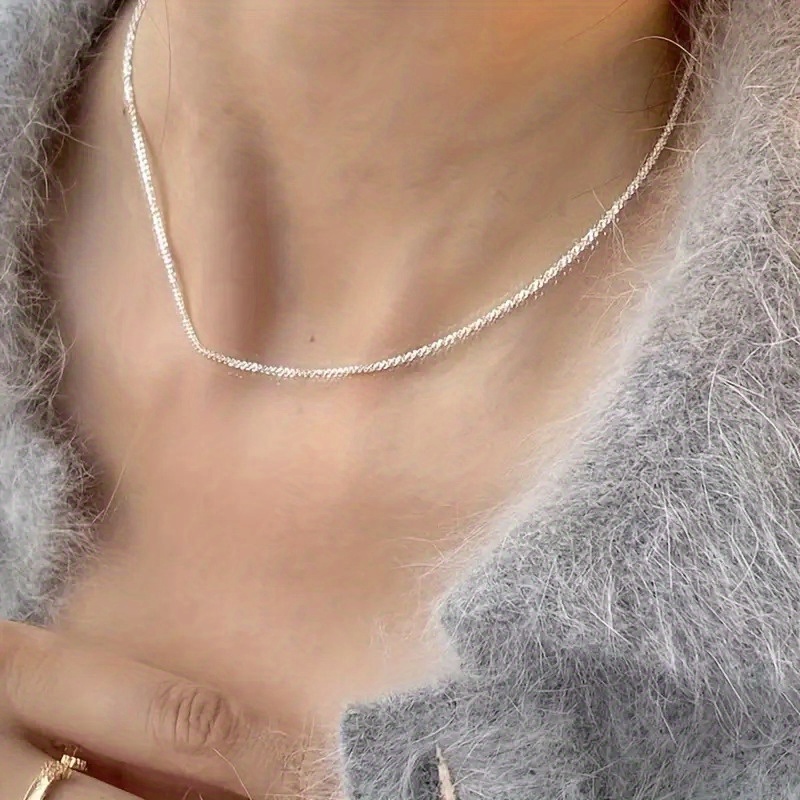 S925 Sterling Silver Pendant-Free Collarbone Chain Necklace