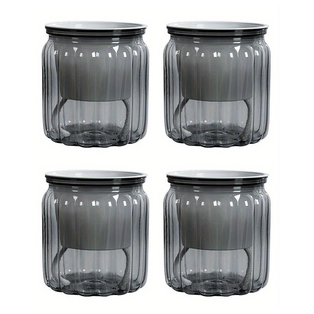 4pcs Self-watering Hydroponic Plant Pots - Modern Striped Mini Succulent Planter For Indoor & Outdoor Use - Lightweight Plastic Tabletop Vase With Self-watering Feature For Bonsai Decor