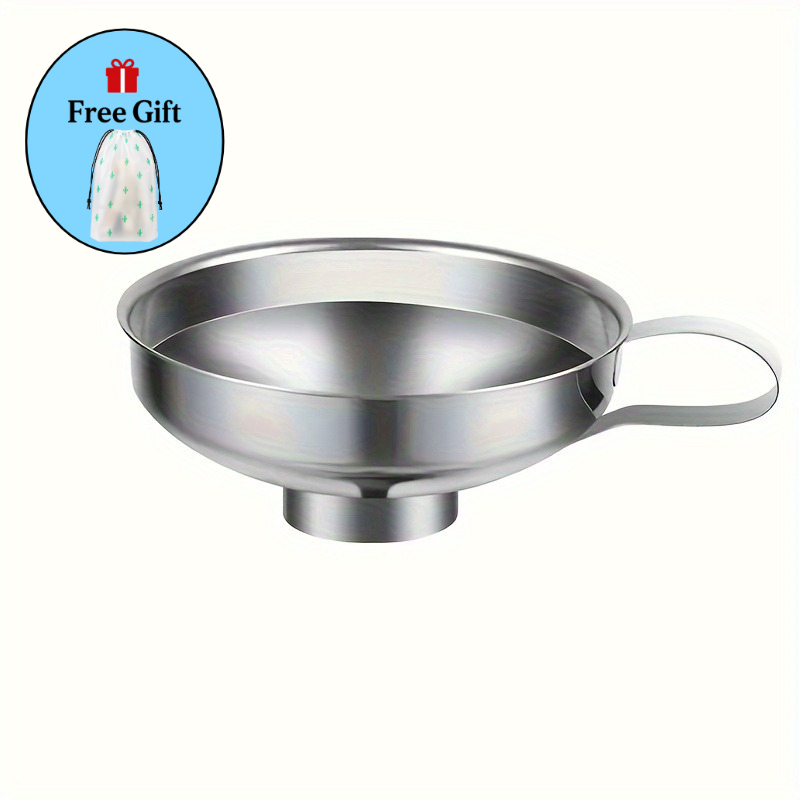 TEMU 2pcs Set: 1 Funnel + 1 Free Cactus Storage Bag. Funnel: Canning Funnel With Handle. Suitable For And Regular-mouth Jars. Food-grade Funnel With