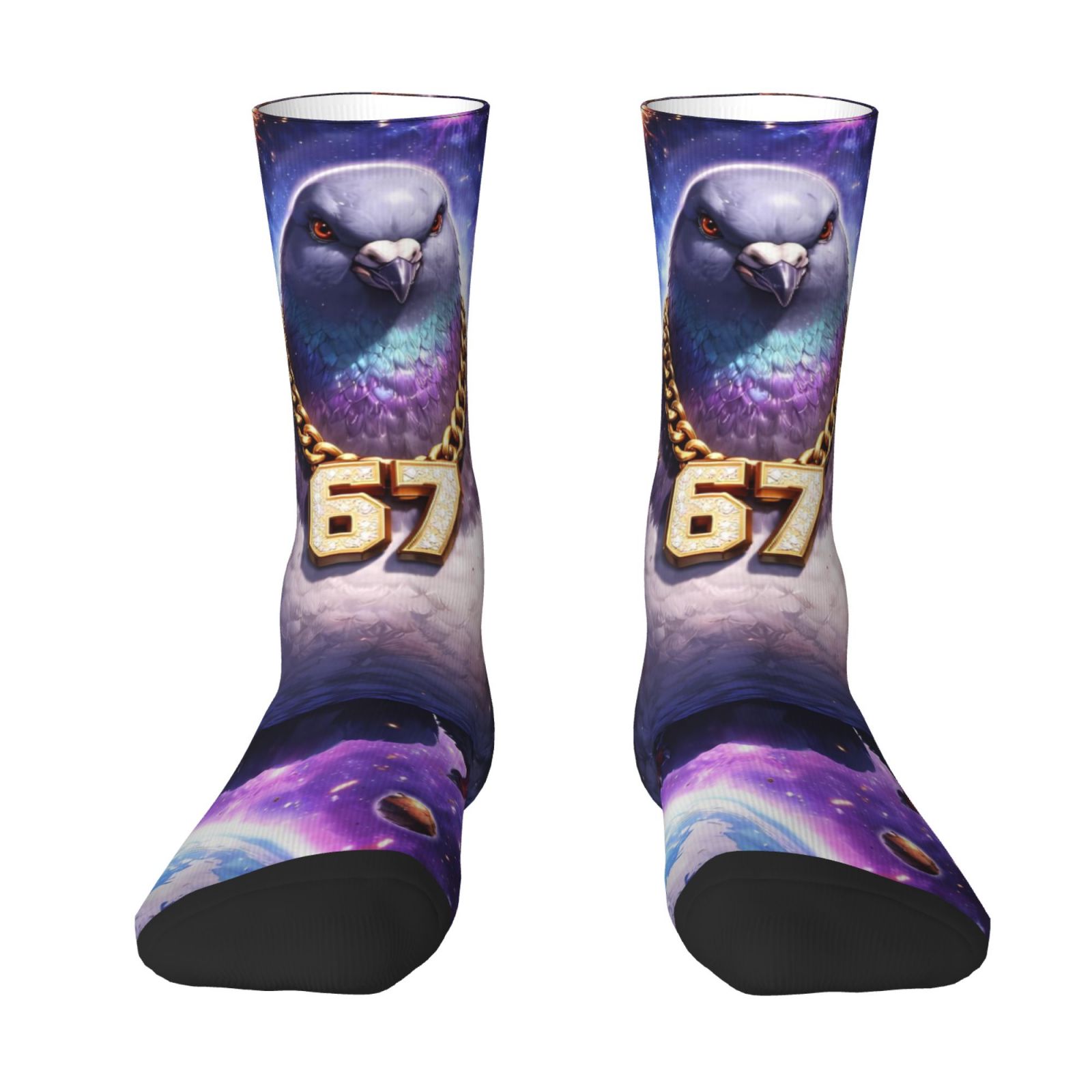 TEMU 1 Pair Men's Gift Socks, Cartoon Fashion Pigeon Unisex Mid-calf Socks, Suitable For Outdoor Sports And Casual Activities, Comfortable And