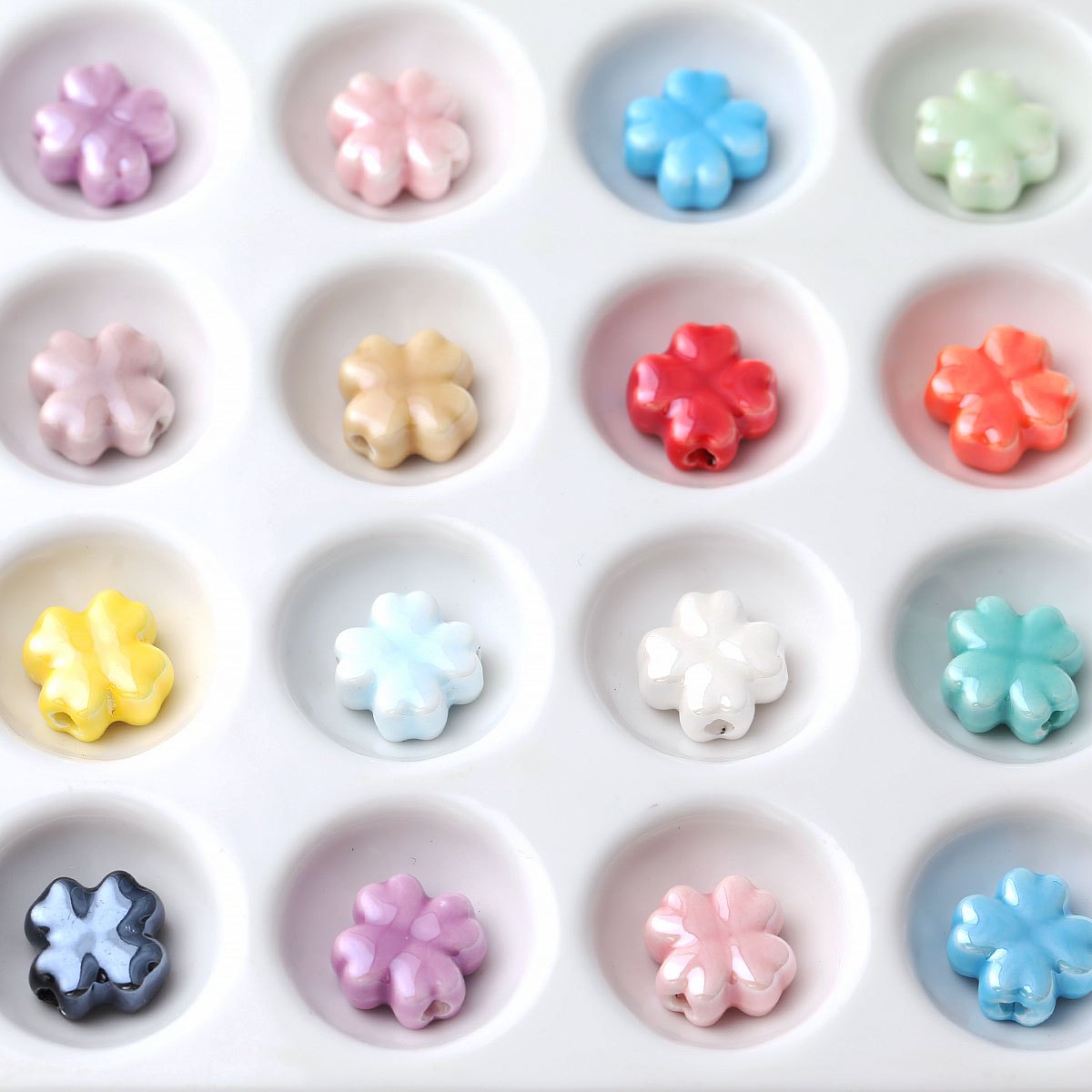 12pcs Glazed Ceramic Beads for DIY Jewelry Making