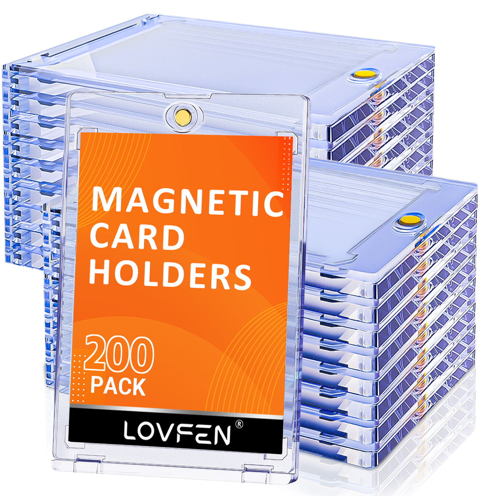 TEMU The Lovfen Storage Box For 200 Magnetic Cards Is Perfect For Organizing Trading Cards, Featuring -slot Holder, Hard Plastic Card Protectors, And
