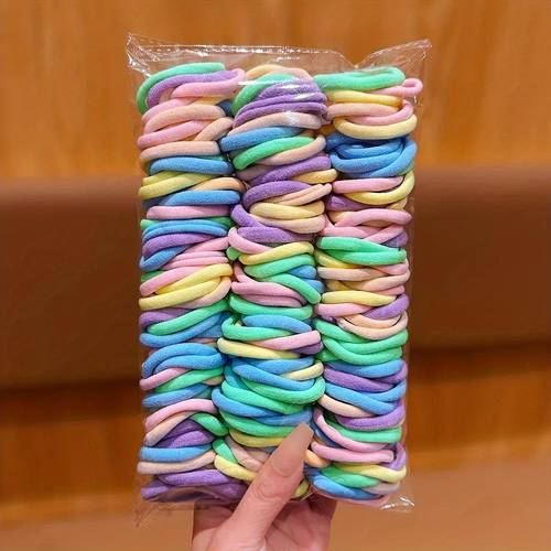 colorful basic nylon ealstic hair ties for girls ponytail hold scrunchie rubber band women fashion hair accessories