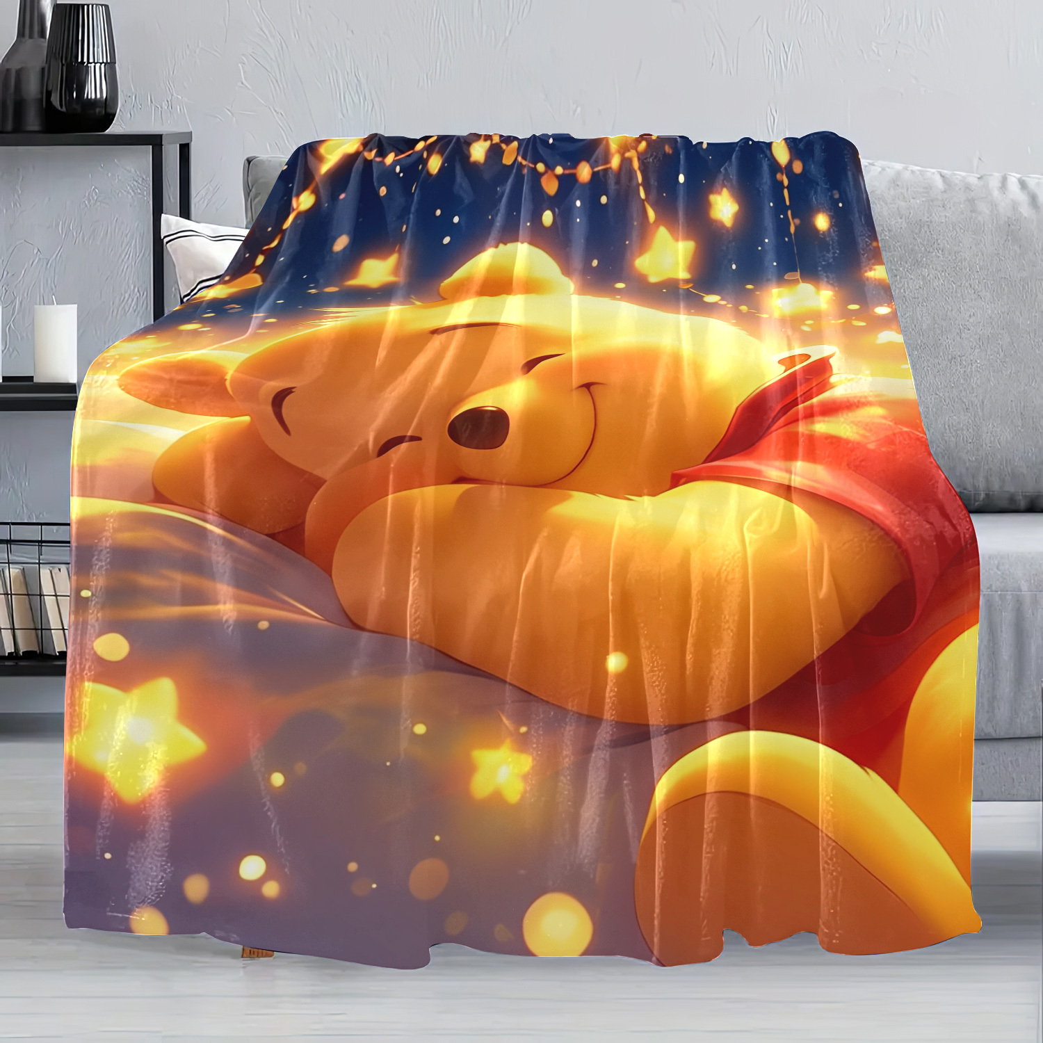 

1pièce Disney Facecloth Blanket Winnie-The- Cute Patterned Facecloth Blanket - , Chaud et Personnalisé pour Canapé, Lit, Voyage, Camping, Salon, Bureau - Lavable en Machine