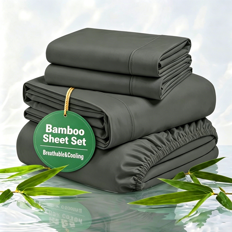 TEMU Classic 100% Bamboo-derived Rayon Sheets - 3/4pcs Queen Sheet Set 16'' Extra Deep Pockets-soft, Cooling, Bamboo Sheet Sets|bedding Sheets Queen