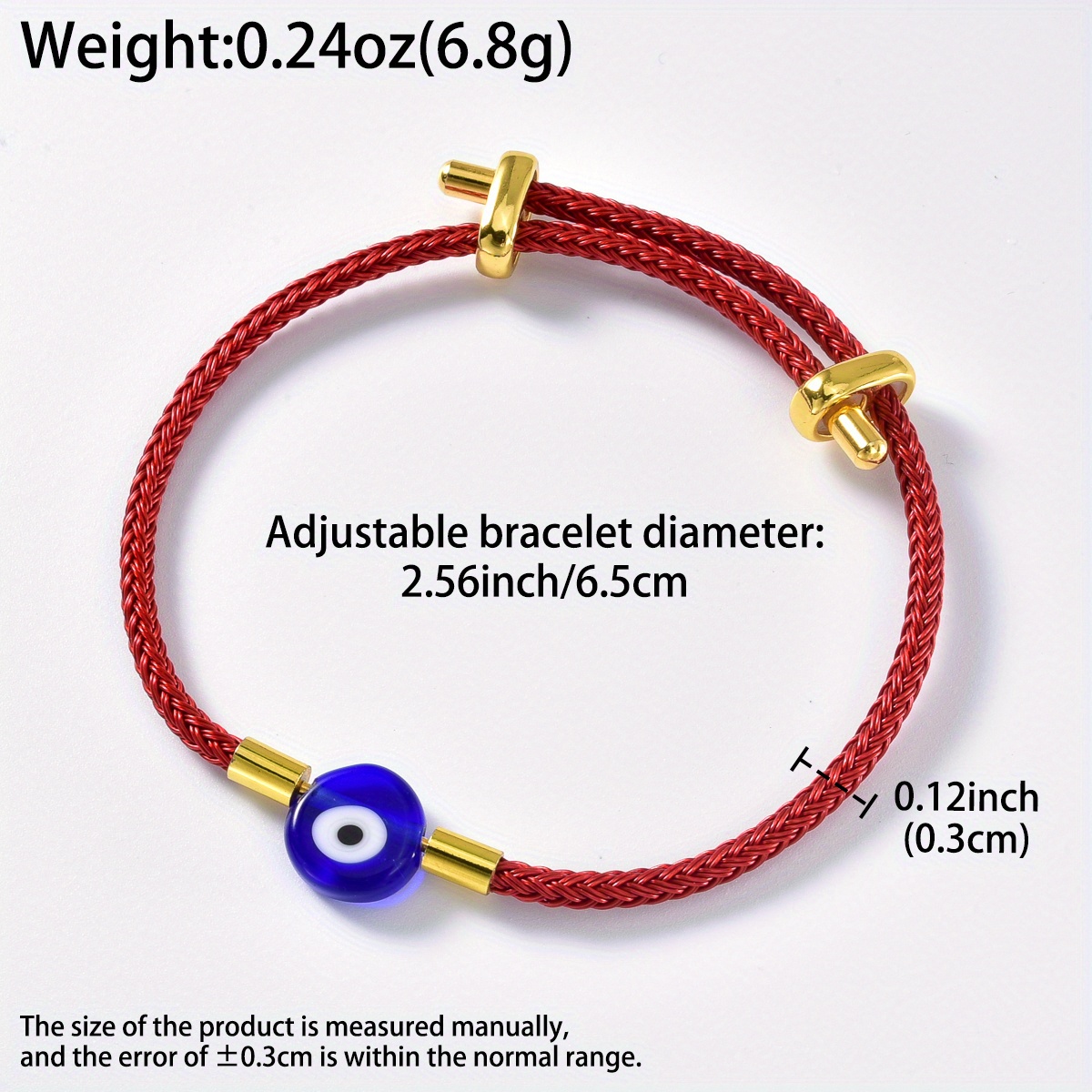 TEMU A Stylish Red String Bracelet Featuring A Turkish Evil Eye, Daily Wear, Parties, Or As A Gift, With Minimalist Layered Stainless