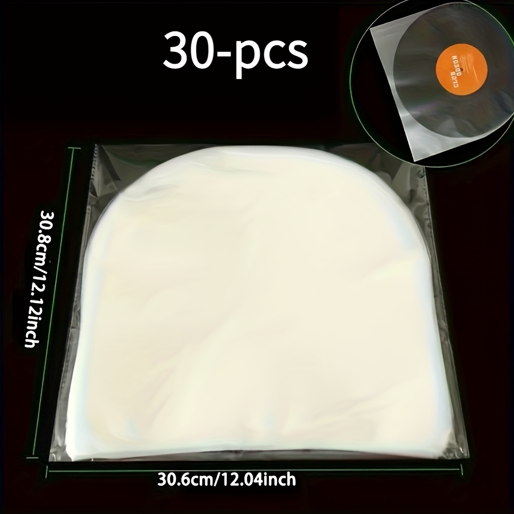 E-shop 30 antistatische LP-Vinyl-Schallplatten-Innenhüllen mit runder Basis – Schutzhüllen, antistatisch staubdicht, geeignet für Vinyl-Schallplatten,