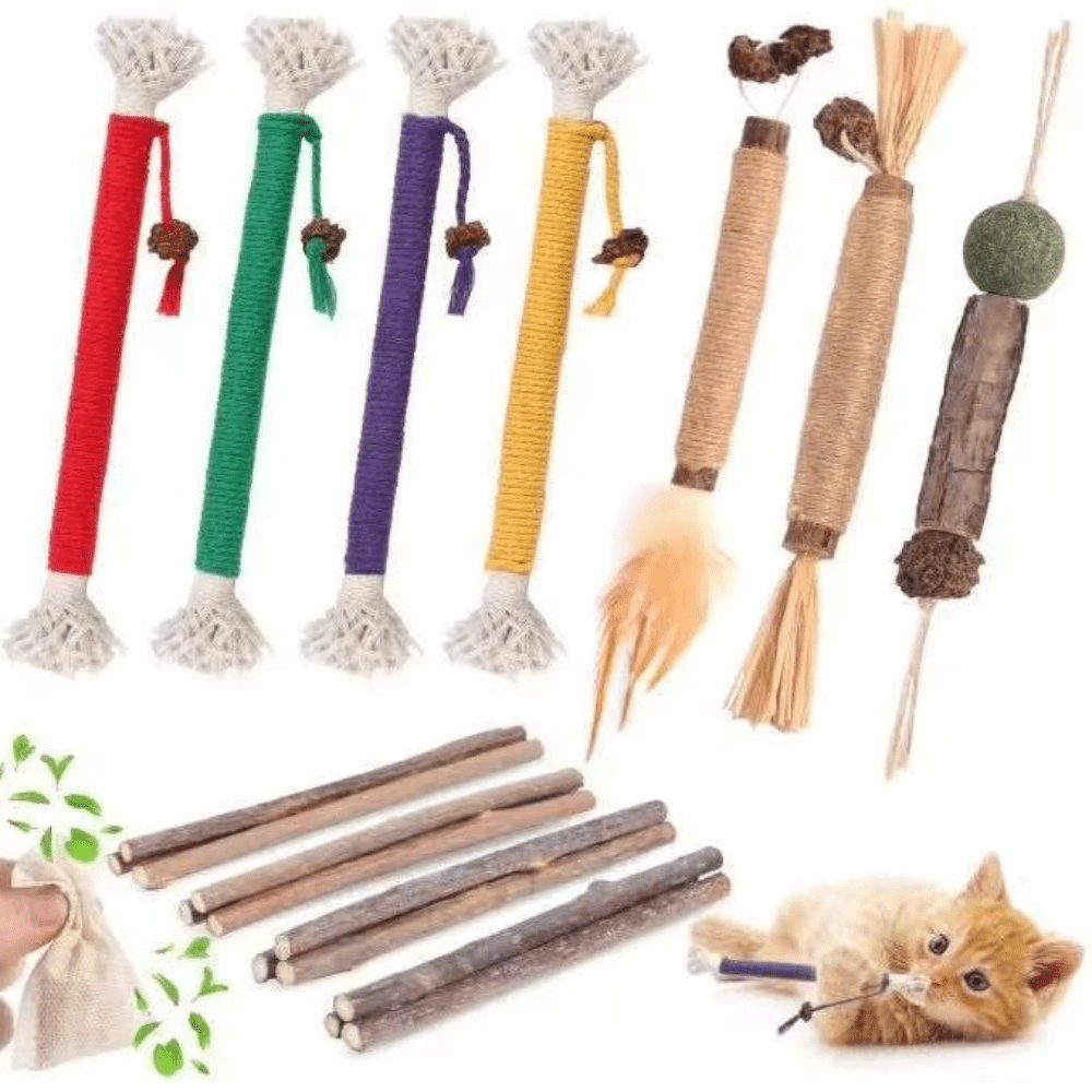 Image of Cat Toy Set 19-pack Teeth Grinding Self-entertainment Included Of Toys Indoor Play Energy Consumption Suitable For All Cat Promotes , Without Battery
