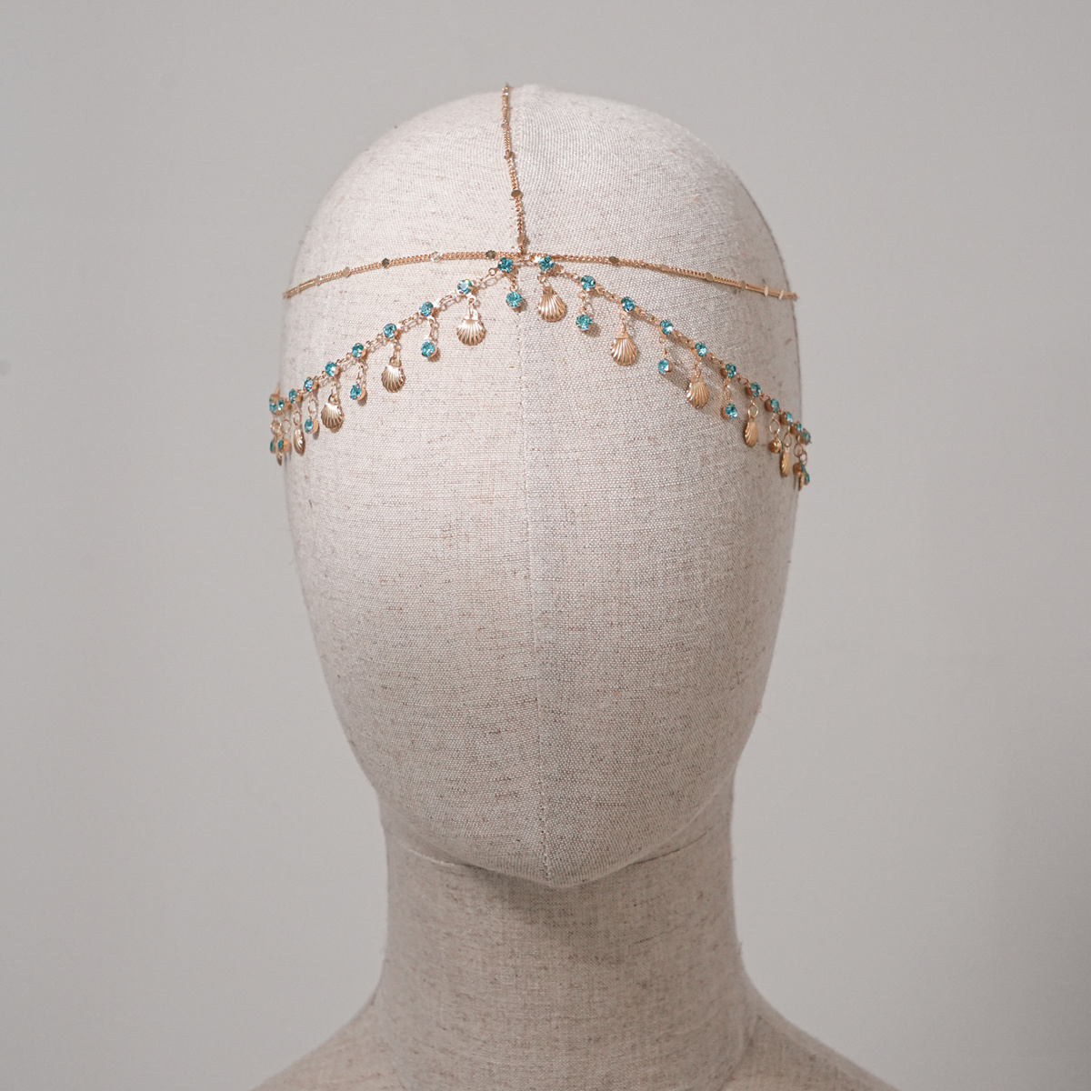 TEMU 1pc Bohemian Alloy Chain Headpiece With Shell Pendant, Exotic Hair Chain Accessory, Suitable For Beach Vacations, Music Festivals, Parties,