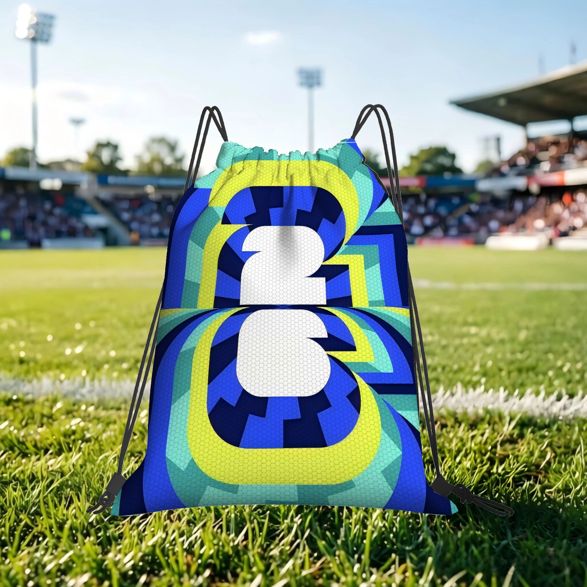 TEMU 26 Football-themed Drawstring Backpack - Multicolor Suitable For Gym,, Gear Storage With Drawstring Closure, For &, Portable Clothes Carrier Day