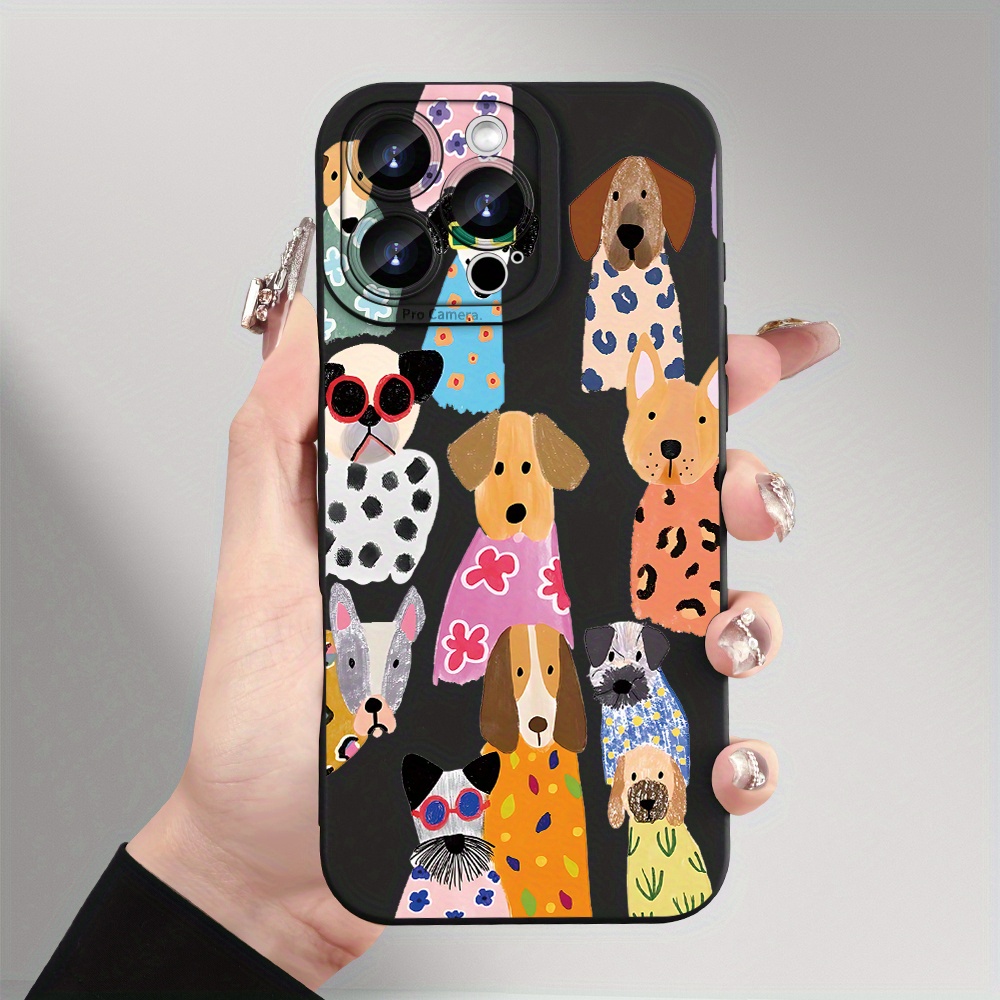 TEMU Phone Case: Fashionable, Trendy, , Aesthetically , Fun, Creative, Colorful Dog 2025 Protective Phone Case For Iphone