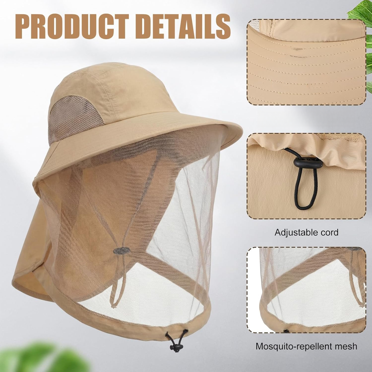 Mesh Sun Hat, Wide Brim Fisherman Hat with Neckband And Adjustable Headband, Suitable for Men And Women'S Outdoor Hiking, Fishing, Summer Beach Activities, Gardening, Travel, And Camping
