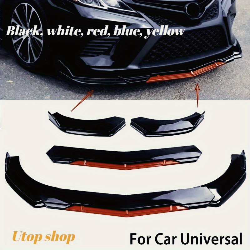 8ft Universal 2 Tone Black-White PU Rubber Front Bumper Lip Splitter Spoiler Chin Body Kit Facia Chin