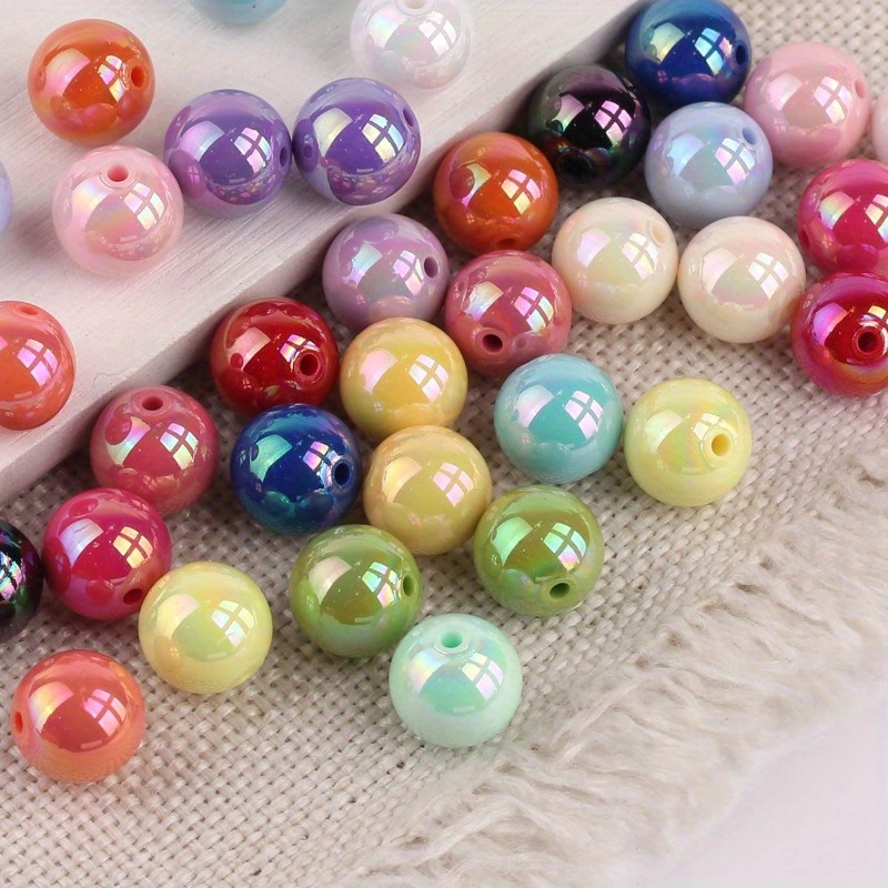 100 pack acrylic spherical beads iridescent Temu