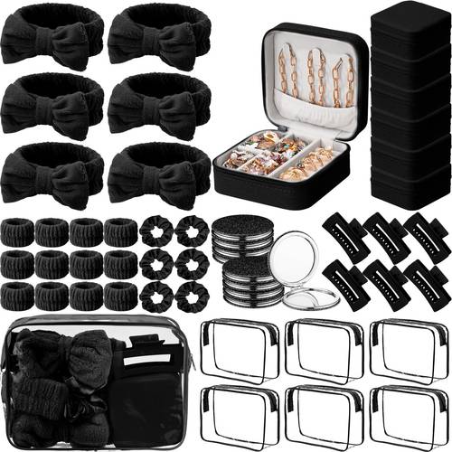 48 piezas set de regalos para de spa - kit completo de de joyería, bolsa de maquillaje y accesorios con , scrunchies, pulseras, espejos para , baby showers y s ( y ) - plástico/ navidad