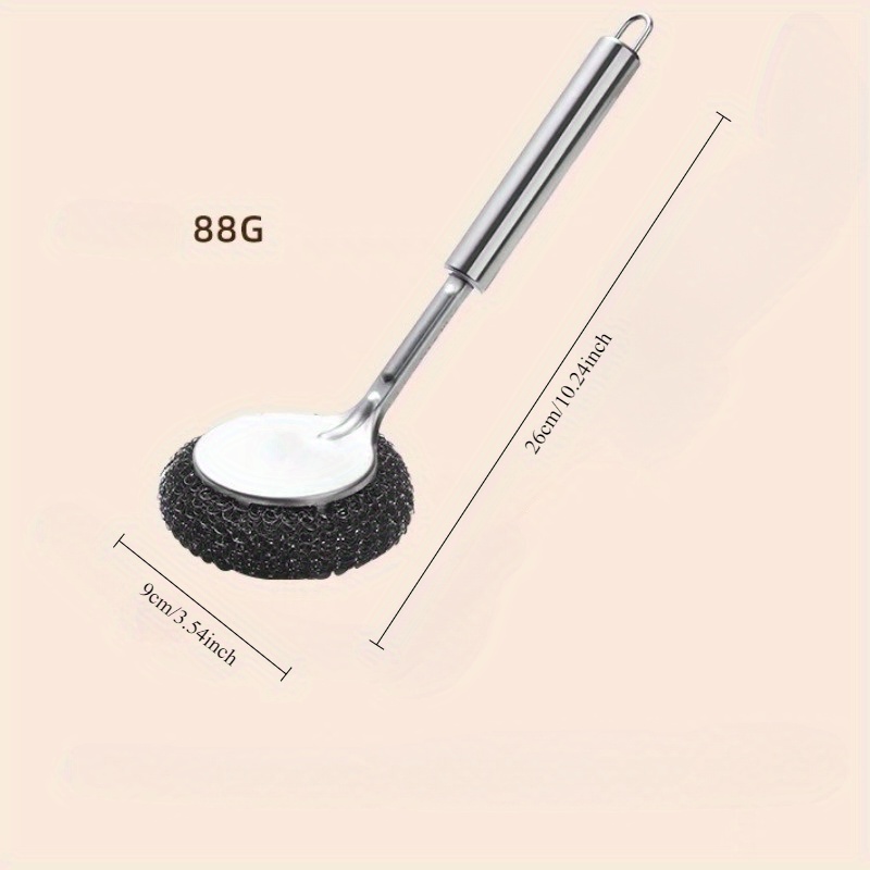 stainless steel kitchen cleaning brush long handle non stick oil ideal for pots dishes details 3